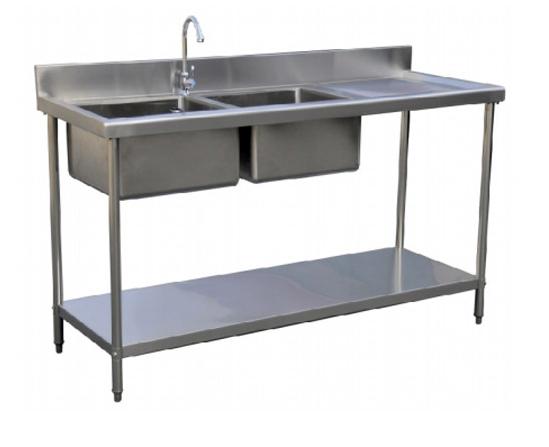 Bàn chậu rửa 2 ngăn công nghiệp
